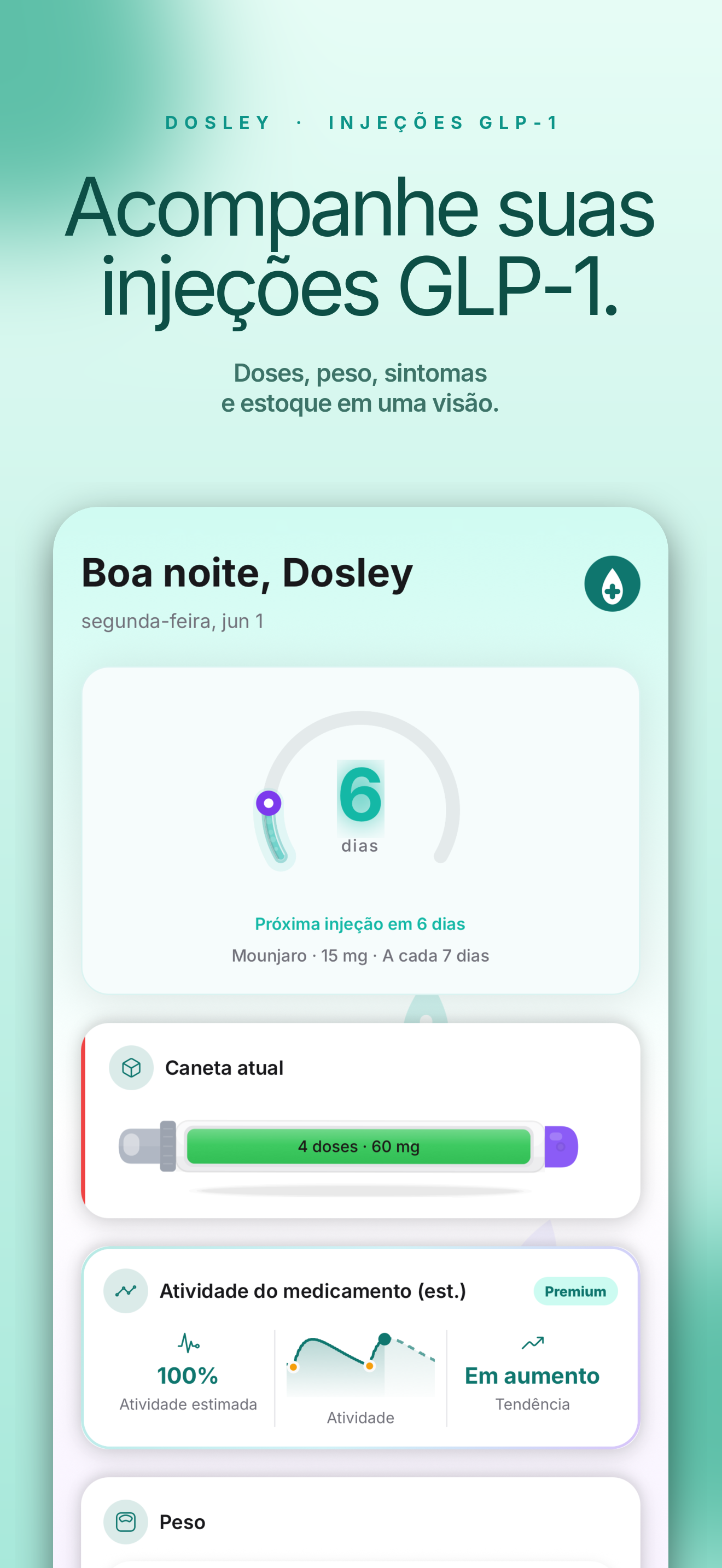 Painel inicial do Dosley