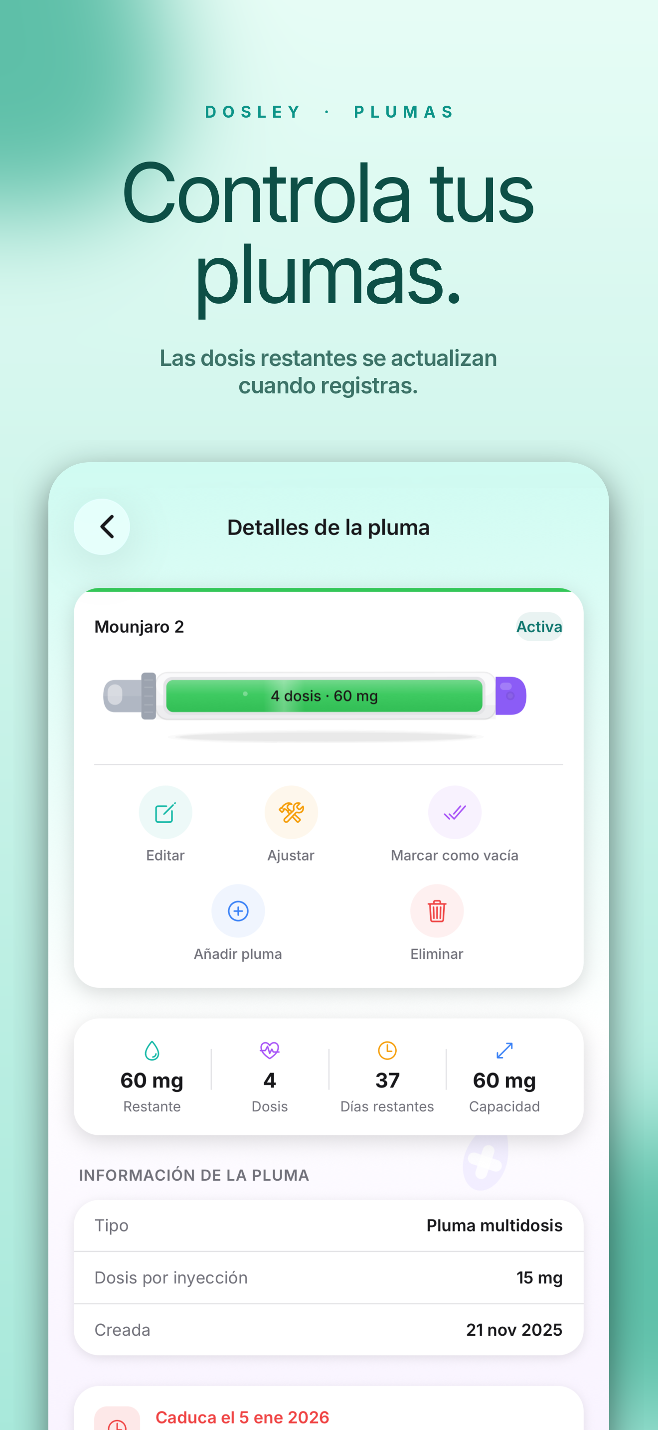 Detalles de la pluma
